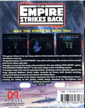 Star Wars - The Empire Strikes Back (1988)(Domark)[h TSTH] box cover back